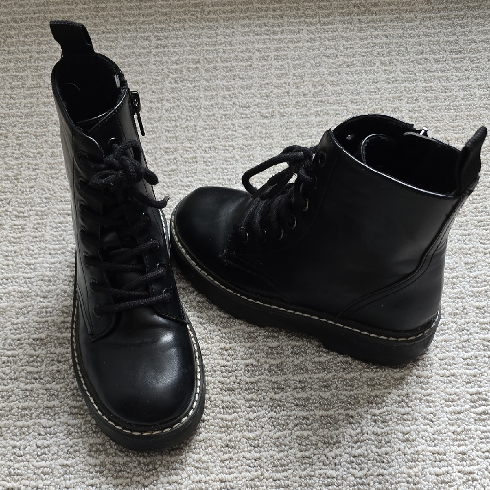 H&M Little Girls Black Combat Boots
